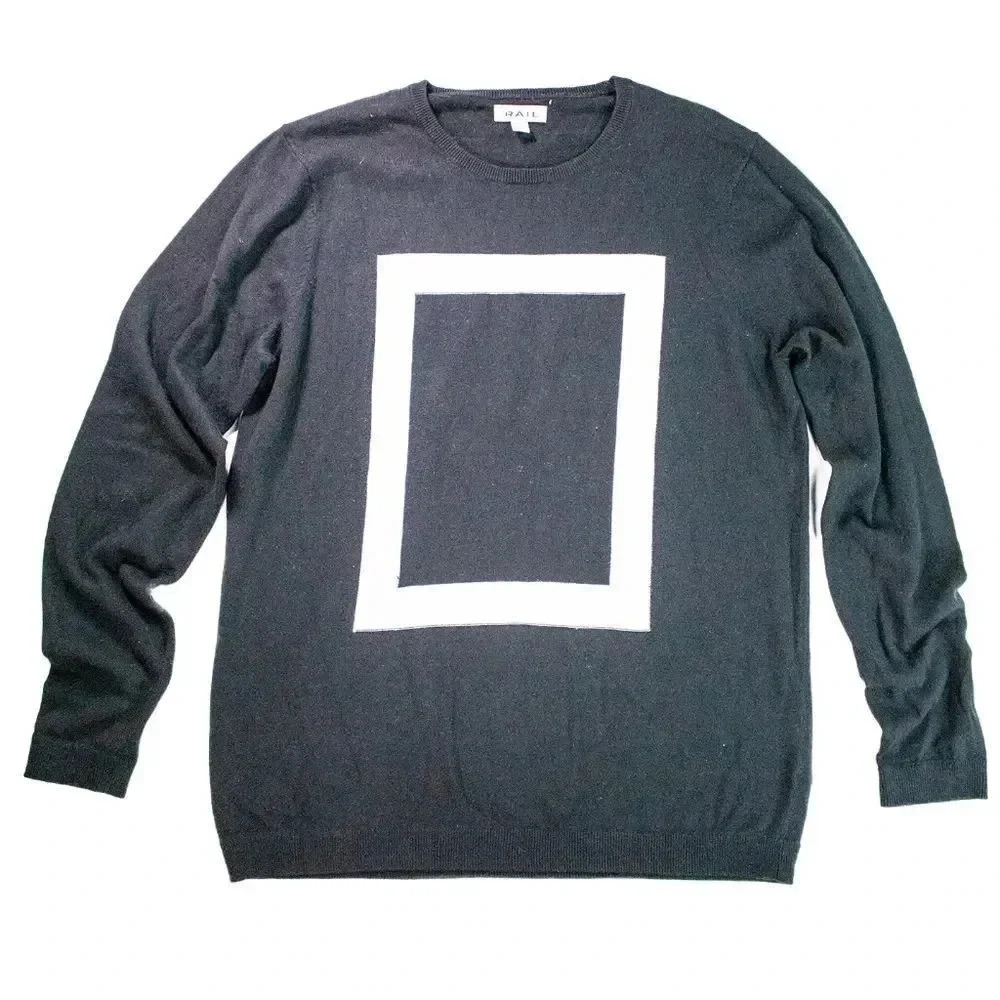 The Rail Men's Black Geometric Sweater XXL